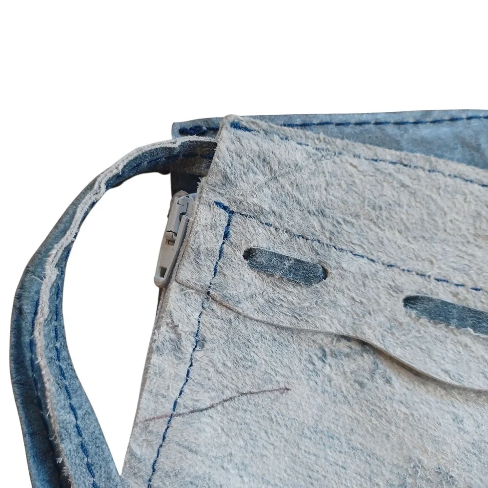 Youth Girls Authentic Suede Leather Blue Dyed Western Rodeo Running Stitch Pants